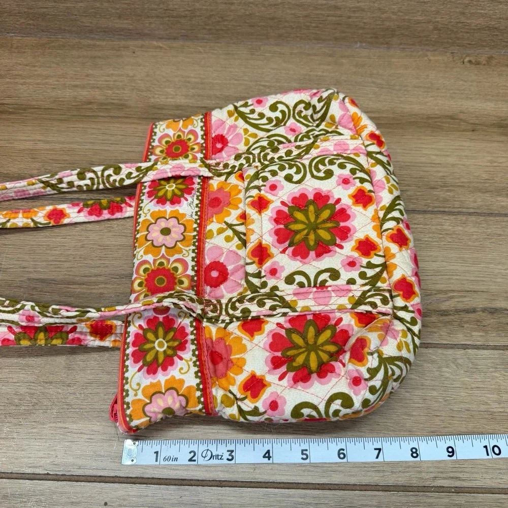 Vera Bradley Tote Shoulder Bag Folkloric Floral Pockets Retired Warm Summer